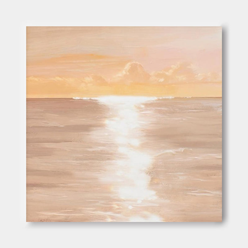 Modern Sunset Oil Painting Large Wall Art Abstract Sunset Seaside Acrylic Painting Home Decor