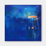 Large Bright Blue Acrylic Painting Original Abstract Oil Painting Modern Wall Art For Living Room