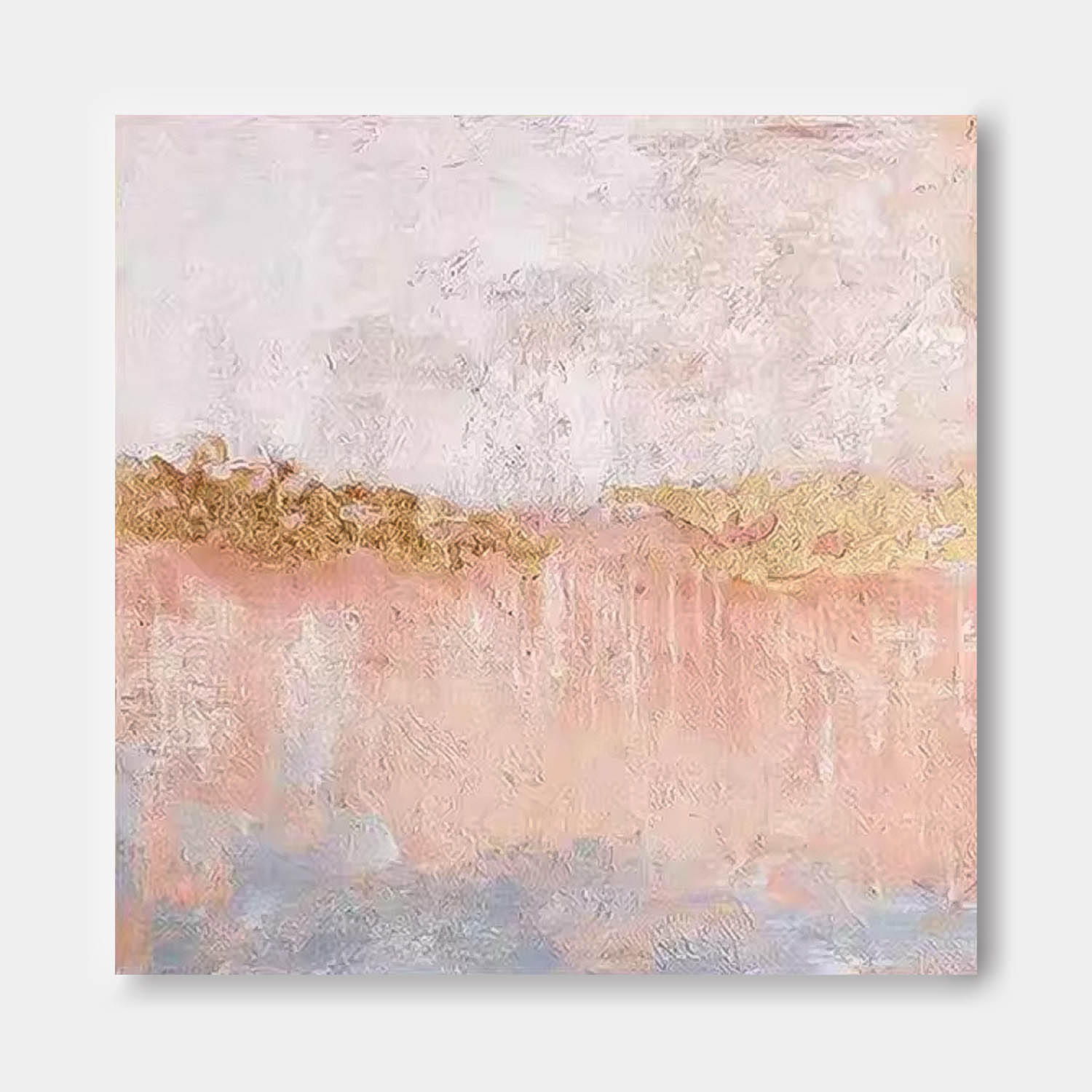 Contemporary Minimalism Oil Painting Square Texture Abstract Pink Acrylic Painting On Canvas Wall Art