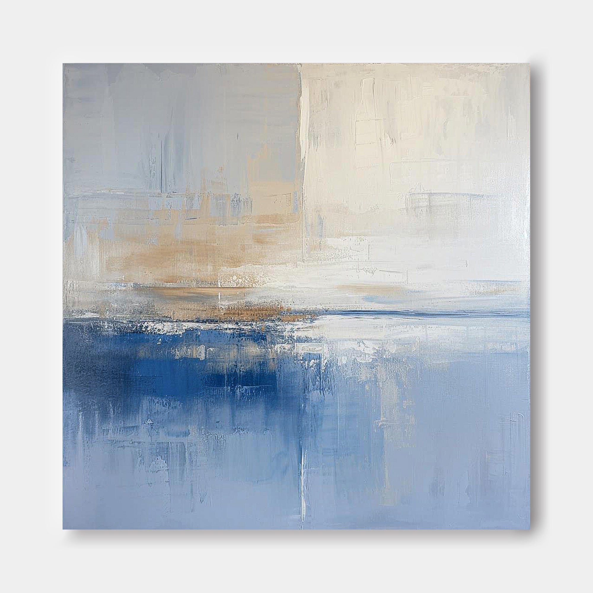 Original Abstract Art For Sale Warm Blue Abstract Painting Canvas Contemporary New Painting Home Decor