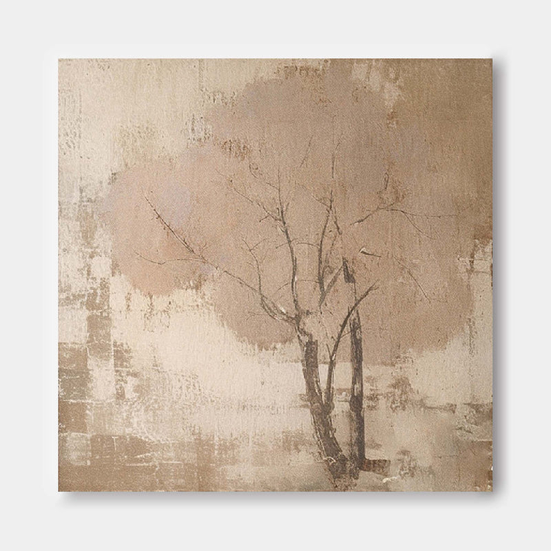 Square Acrylic framed Painting Abstract Tree Wall Art Hand Painted Cute Vintage Oil Painting On Canvas Online