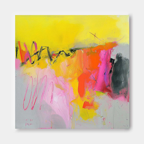 Bright Acrylic Painting Abstract Artwork Framed Abstract Expressionist Paintings For Sale