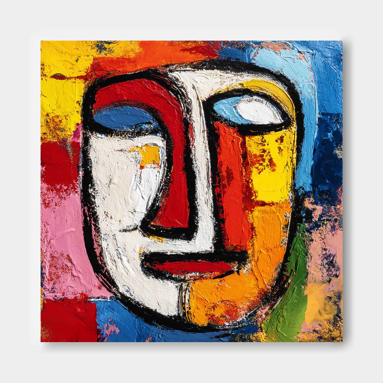 Large People Wall Art Abstract Portrait Oil Painting On Canvas Original Colorful Face Painting