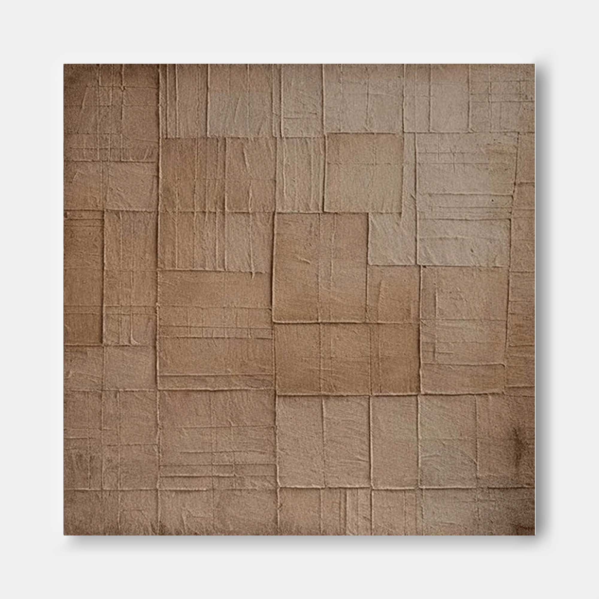 Large Brown Minimalist Art Modern Texture Abstract Geometry Acrylic Painting On Canvas Original Canvas Wall Art Home Decor