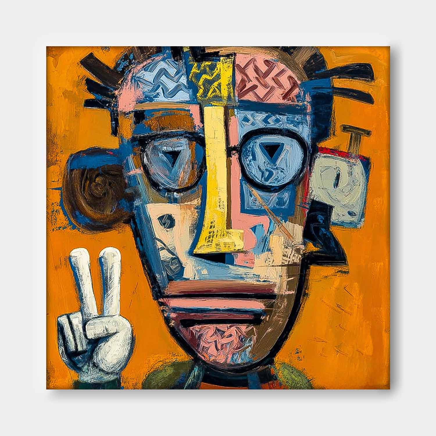 Large People Wall Art Abstract Portrait Oil Painting On Canvas Original Lovely Boy Painting For Living Room