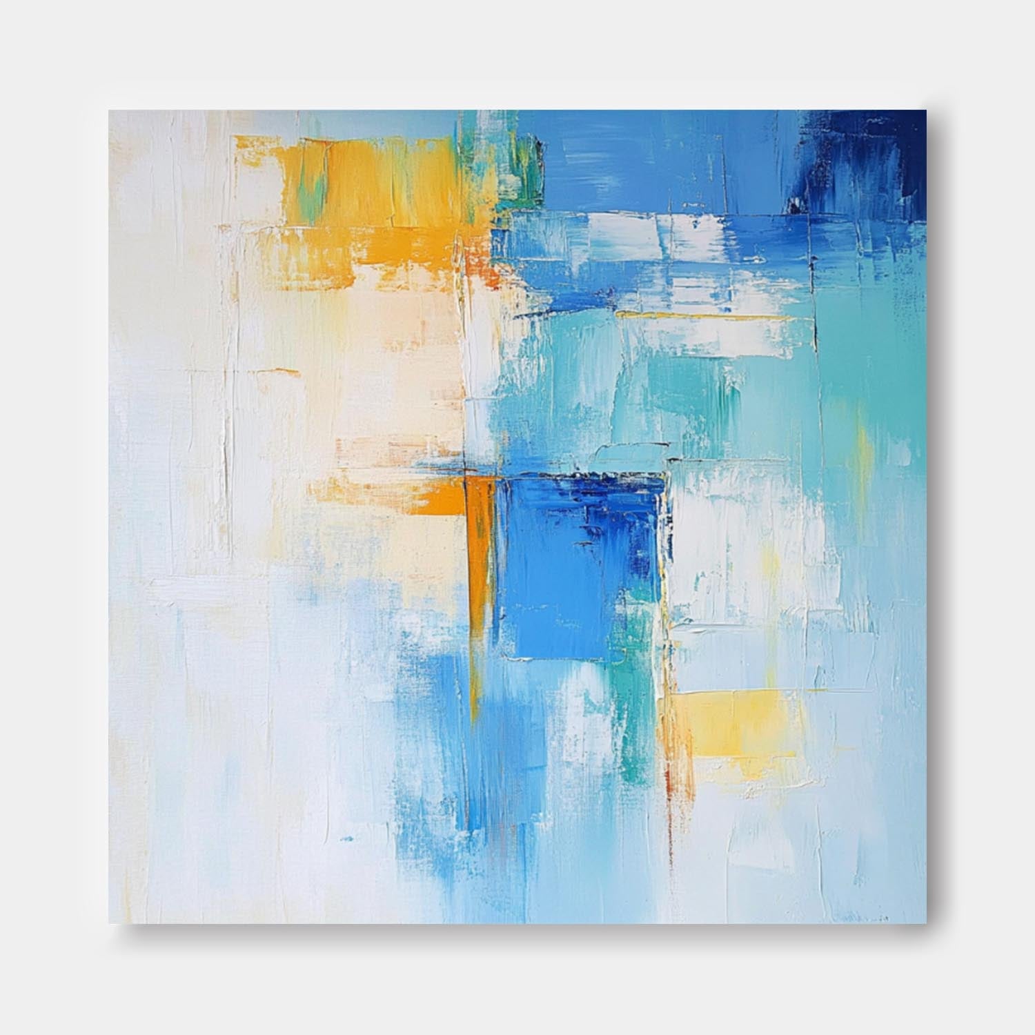 Contemporary Abstract Oil Painting Canvas Color Large Square Texture Abstract Wall Art Framed For Living Room