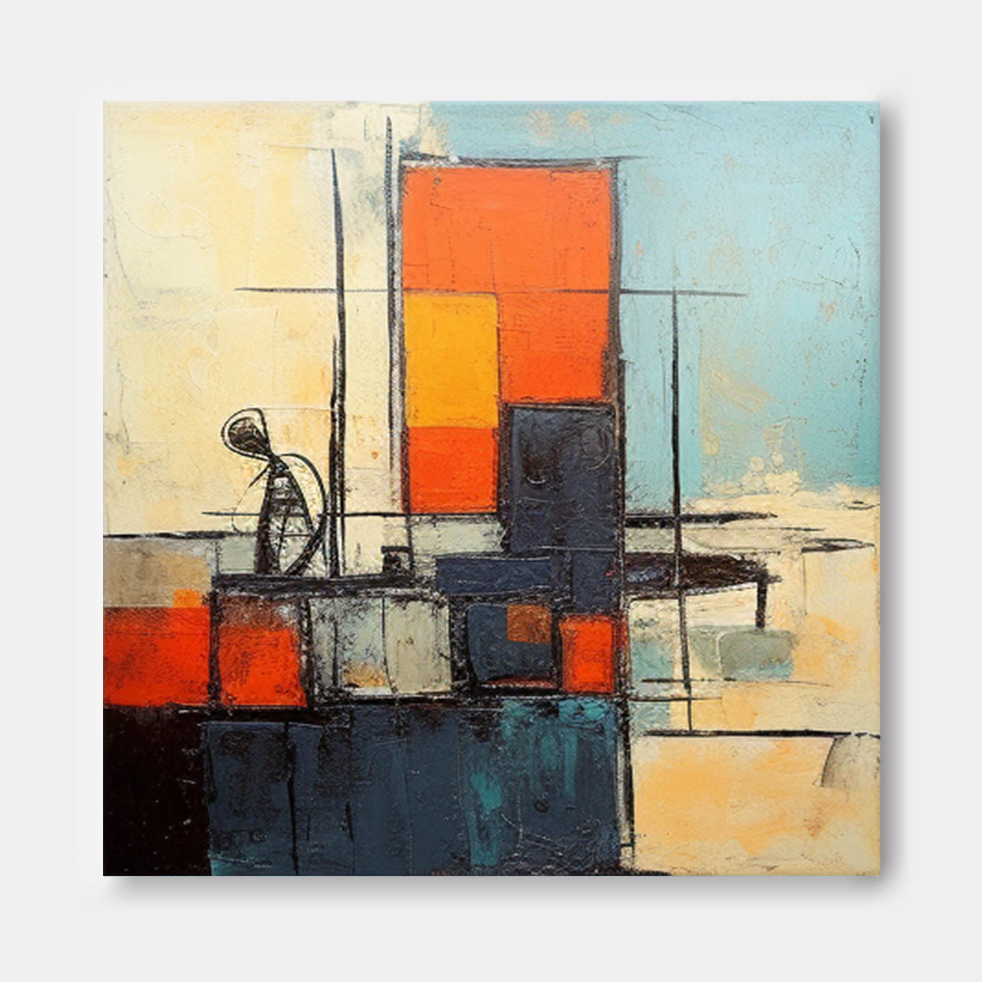 Color Original Large Abstract Acrylic Painting On Canvas Abstract Geometry Oil Painting Modern Wall Art Home Decor