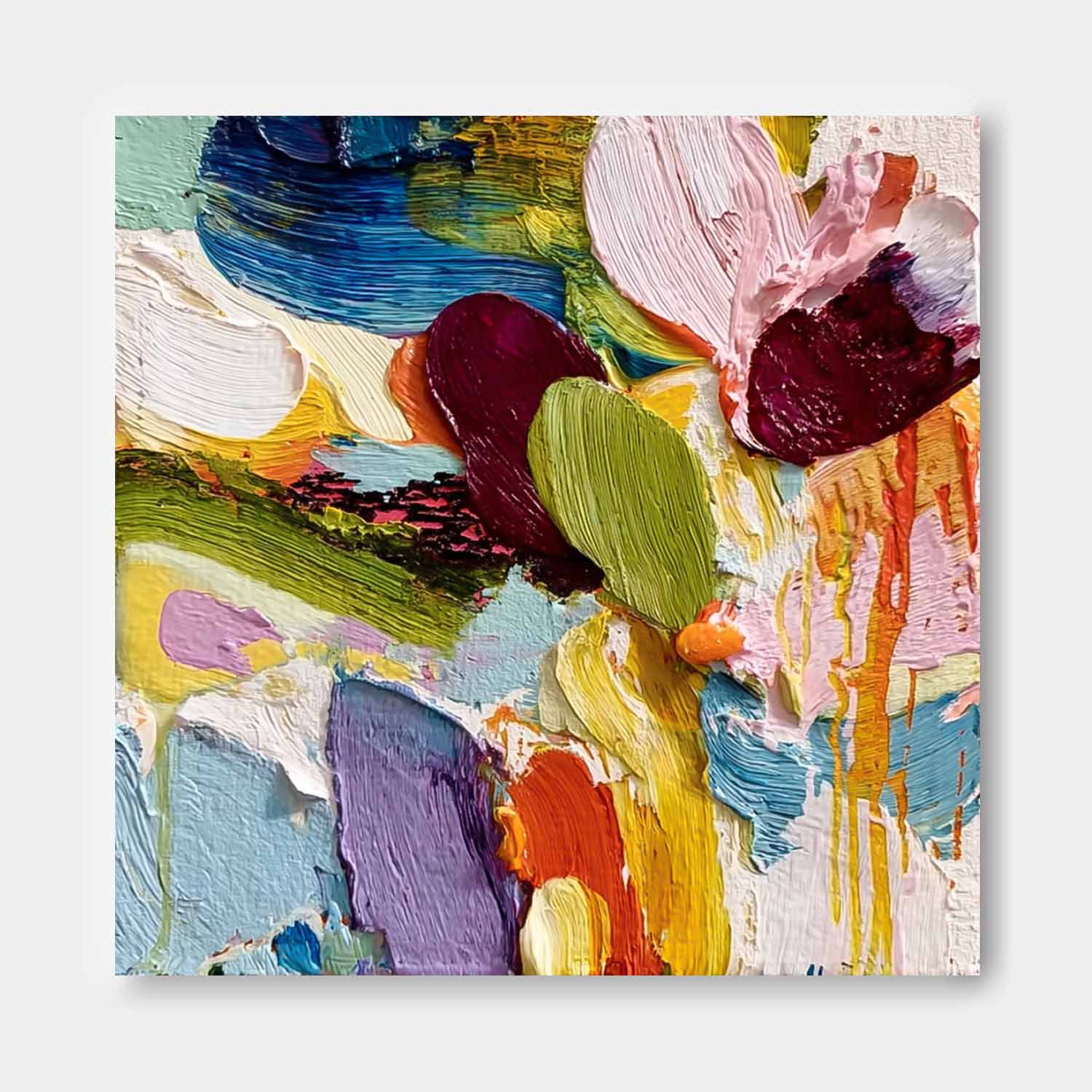 Colorful Texture Acrylic painting Original Scraper Oil Painting Abstract Large Wall Art Contemporary Art