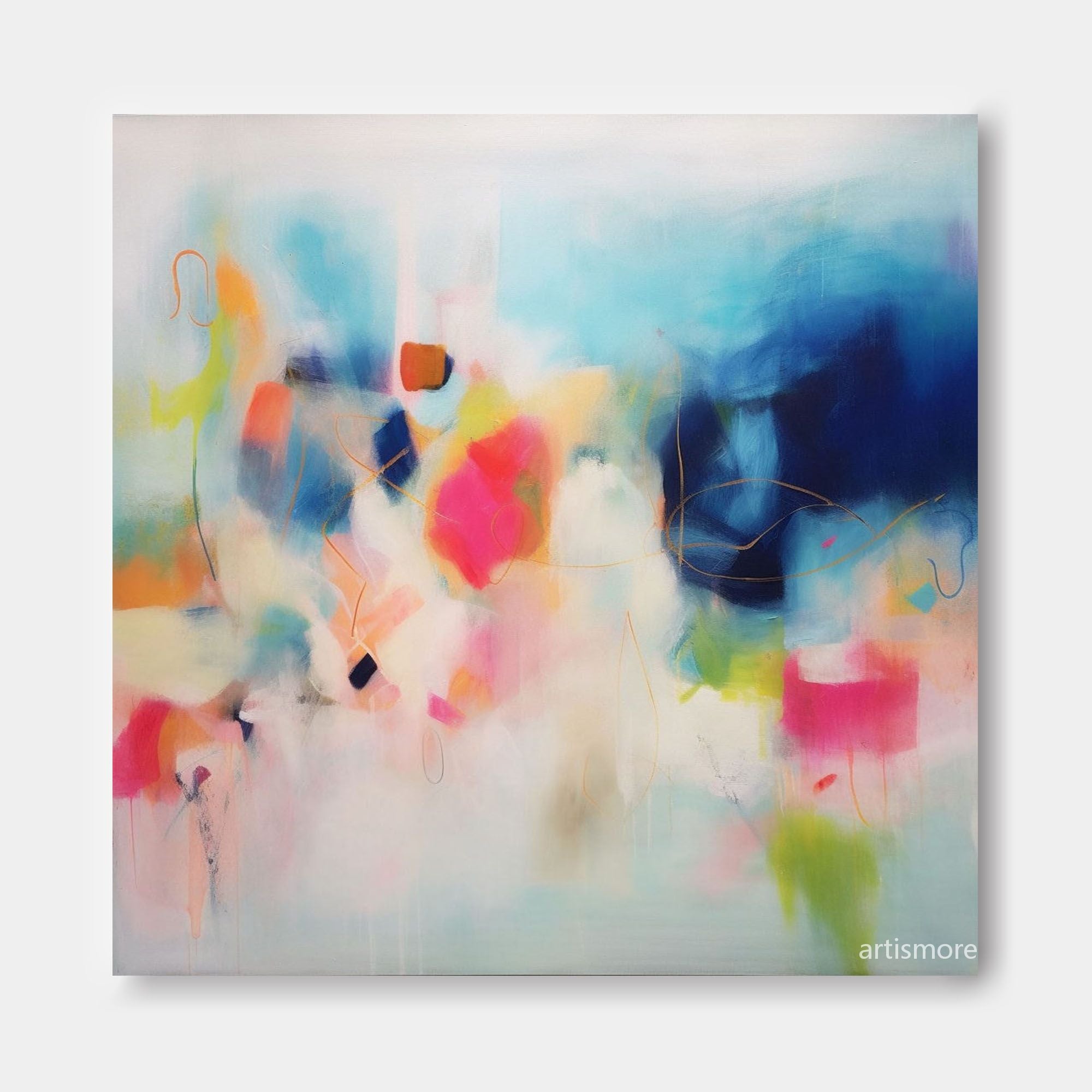 Modern Original Wall Art Large Square Acrylic Painting Colorful Abstract Oil Painting Home Decor