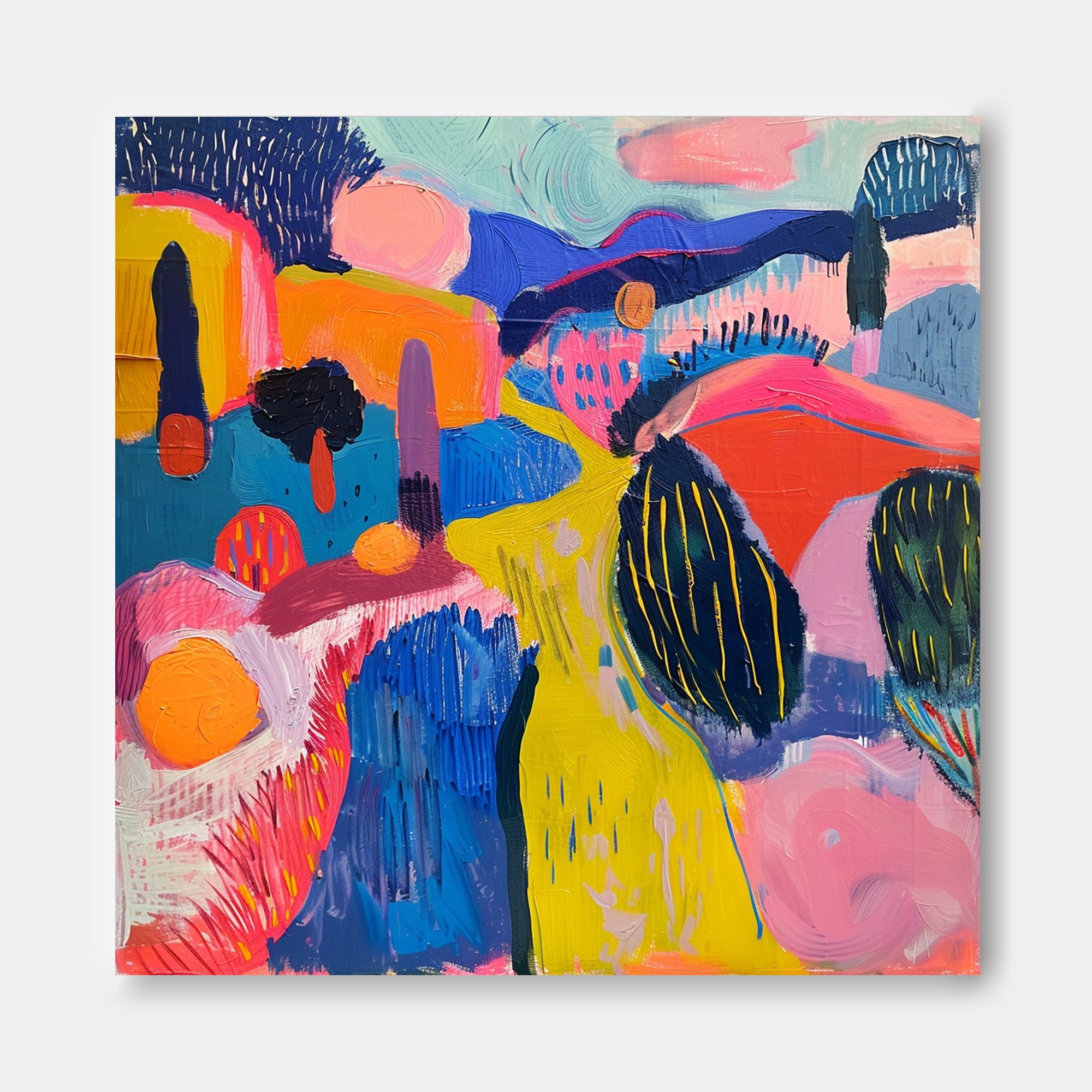 Contemporary Art Color Texture Acrylic painting Original Scenery Oil Painting Abstract Graffiti Wall Art