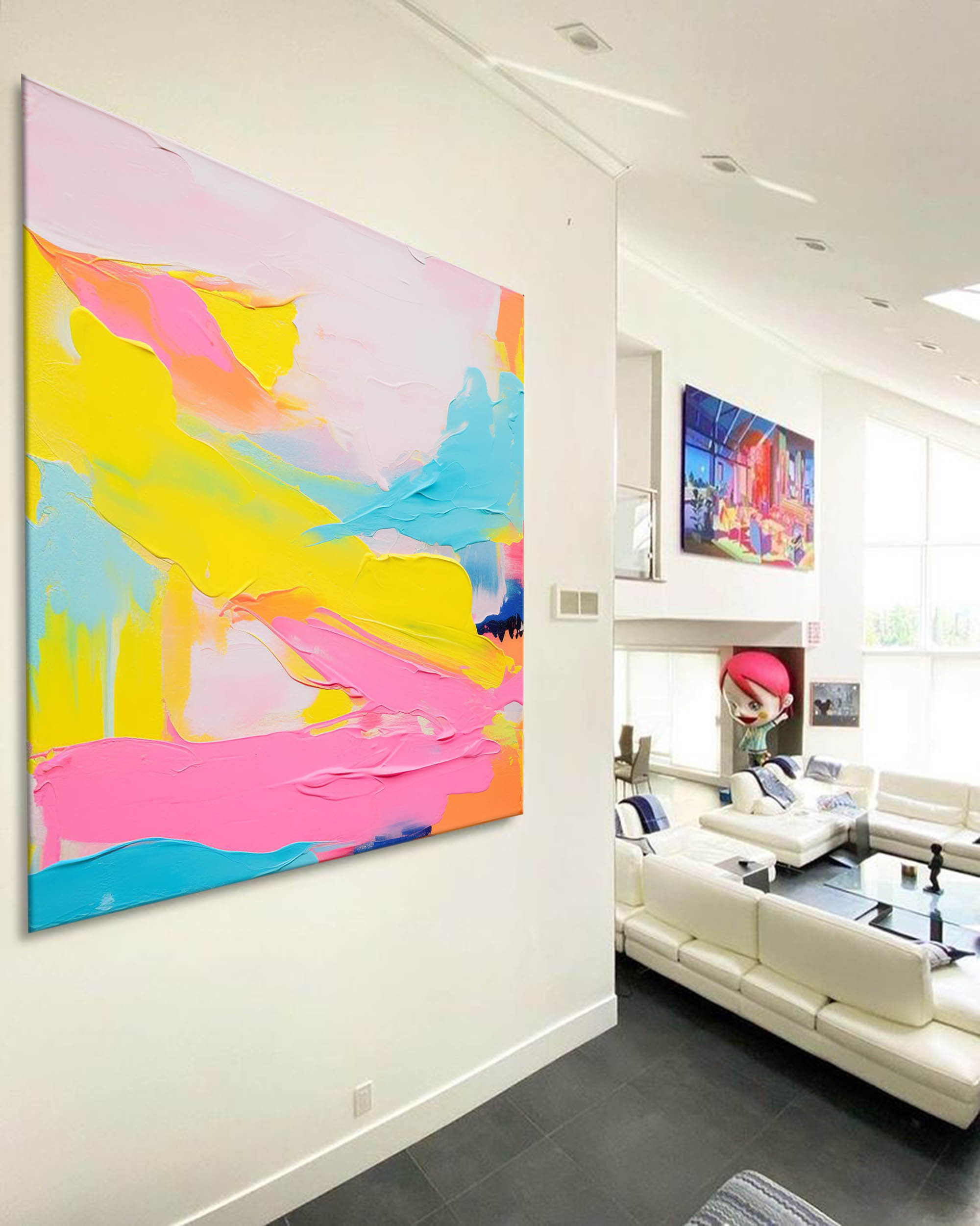 Large Original Color Acrylic Painting Modern Wall Art Vibrant Colorful Abstract Oil Painting On Canvas Home Decor