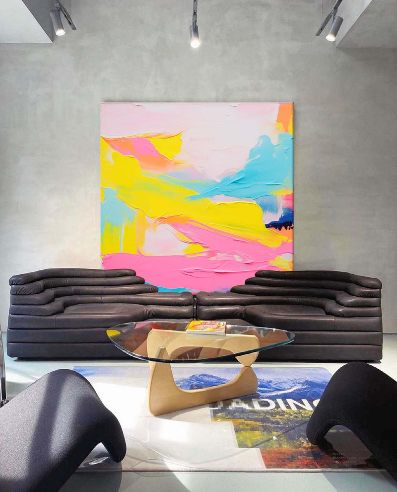 Large Original Color Acrylic Painting Modern Wall Art Vibrant Colorful Abstract Oil Painting On Canvas Home Decor