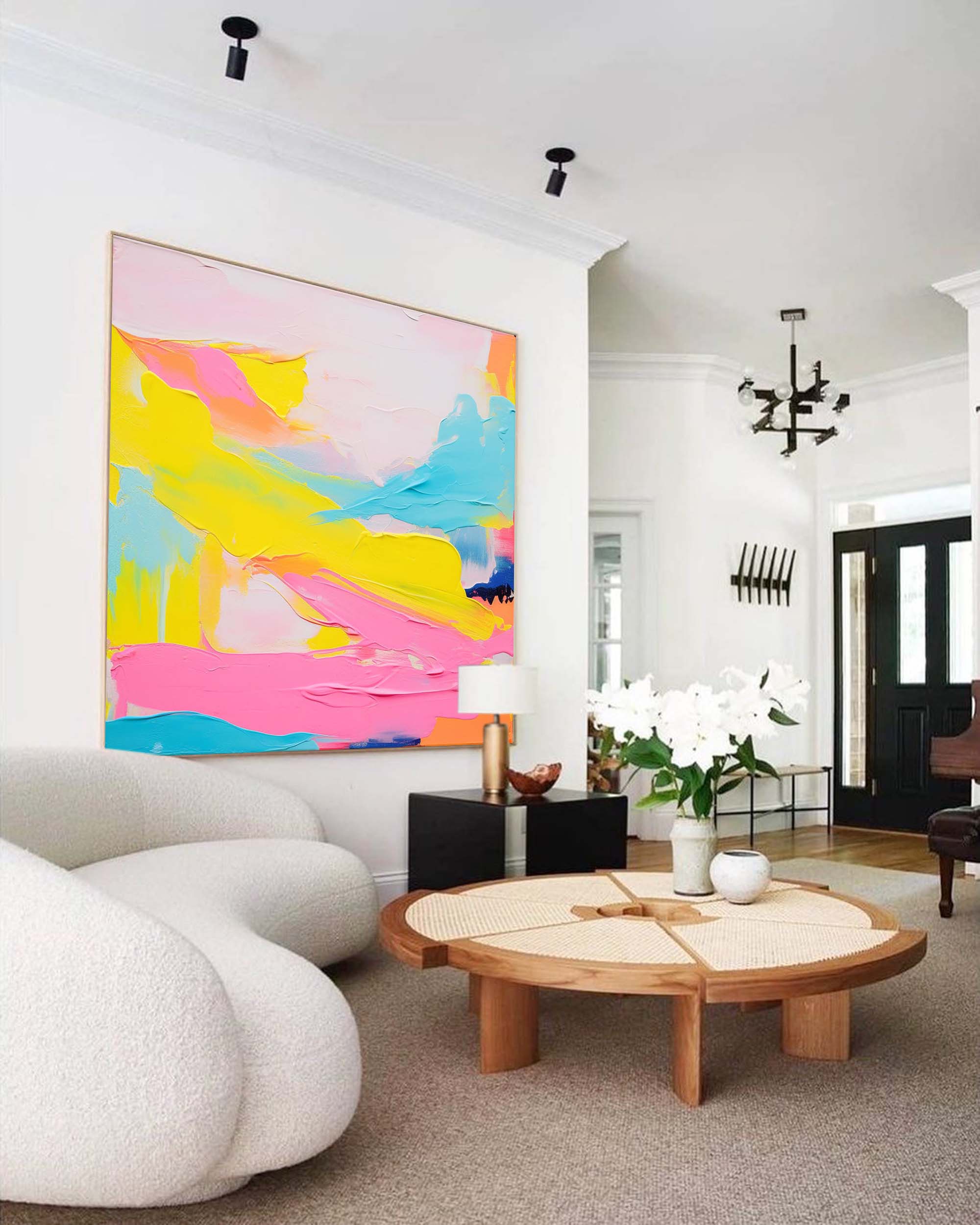 Large Original Color Acrylic Painting Modern Wall Art Vibrant Colorful Abstract Oil Painting On Canvas Home Decor