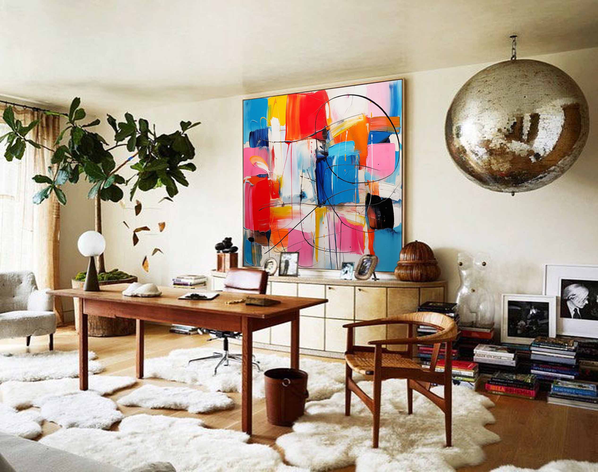 Large Vibrant Colorful Acrylic Painting Original Abstract Oil Painting Modern Wall Art For Living Room