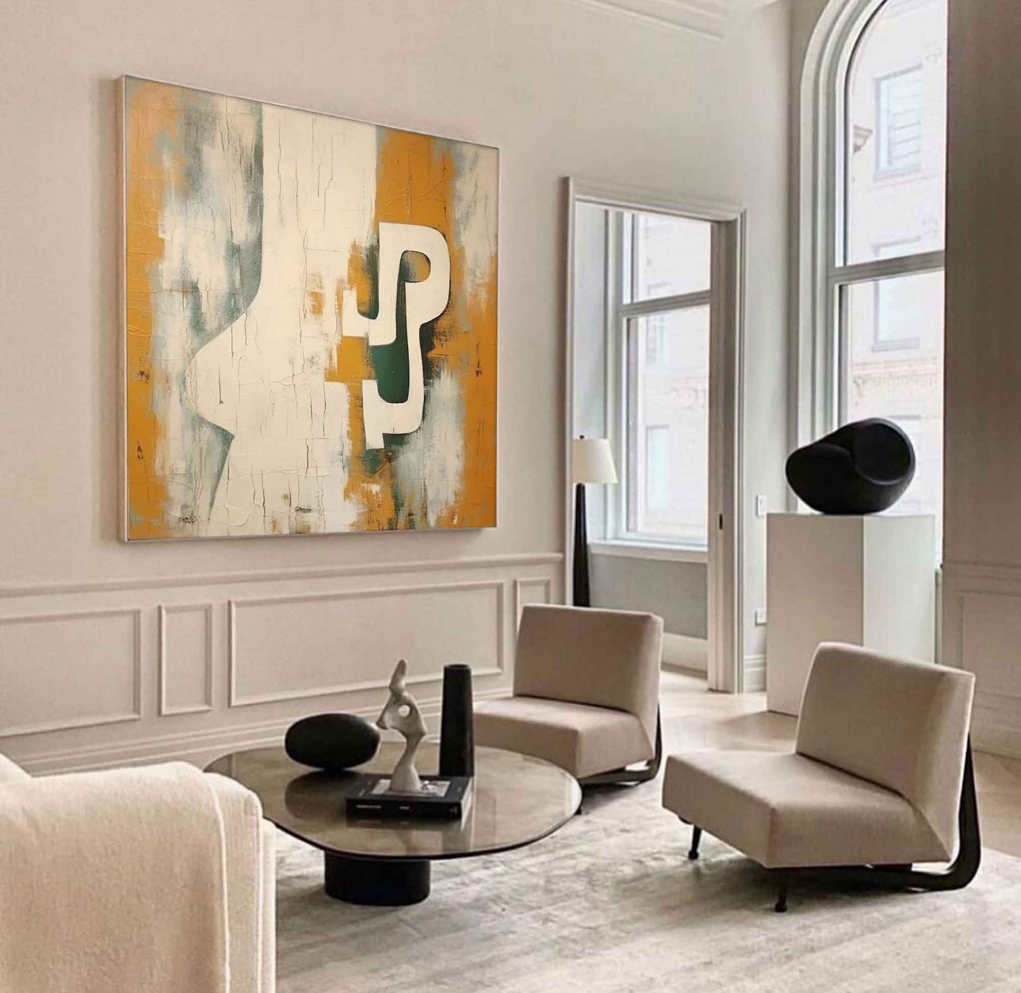 Original Beige Canvas Wall Art Modern Texture Abstract Acrylic Painting On Canvas Large Minimalist Art Home Decor