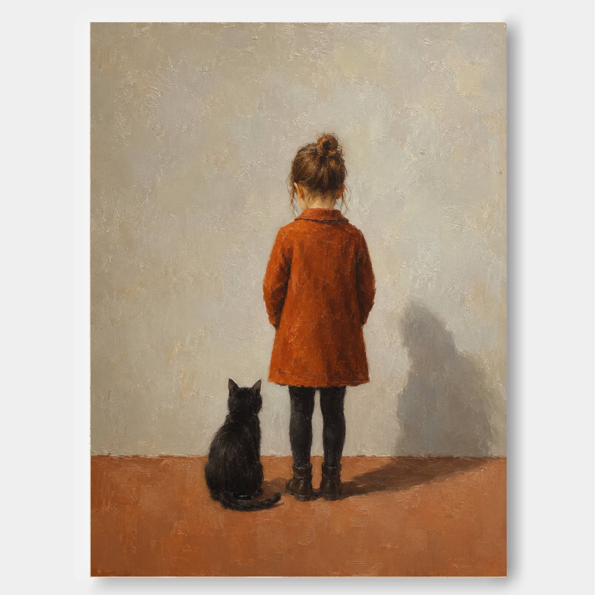 Modern Realist Figure Art For Living Room Warm Brown Tones