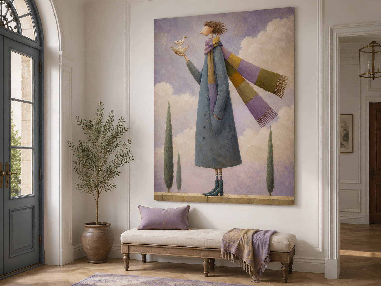 Modern Surrealist Art With Impasto肌理 Unique Abstract Figure Painting