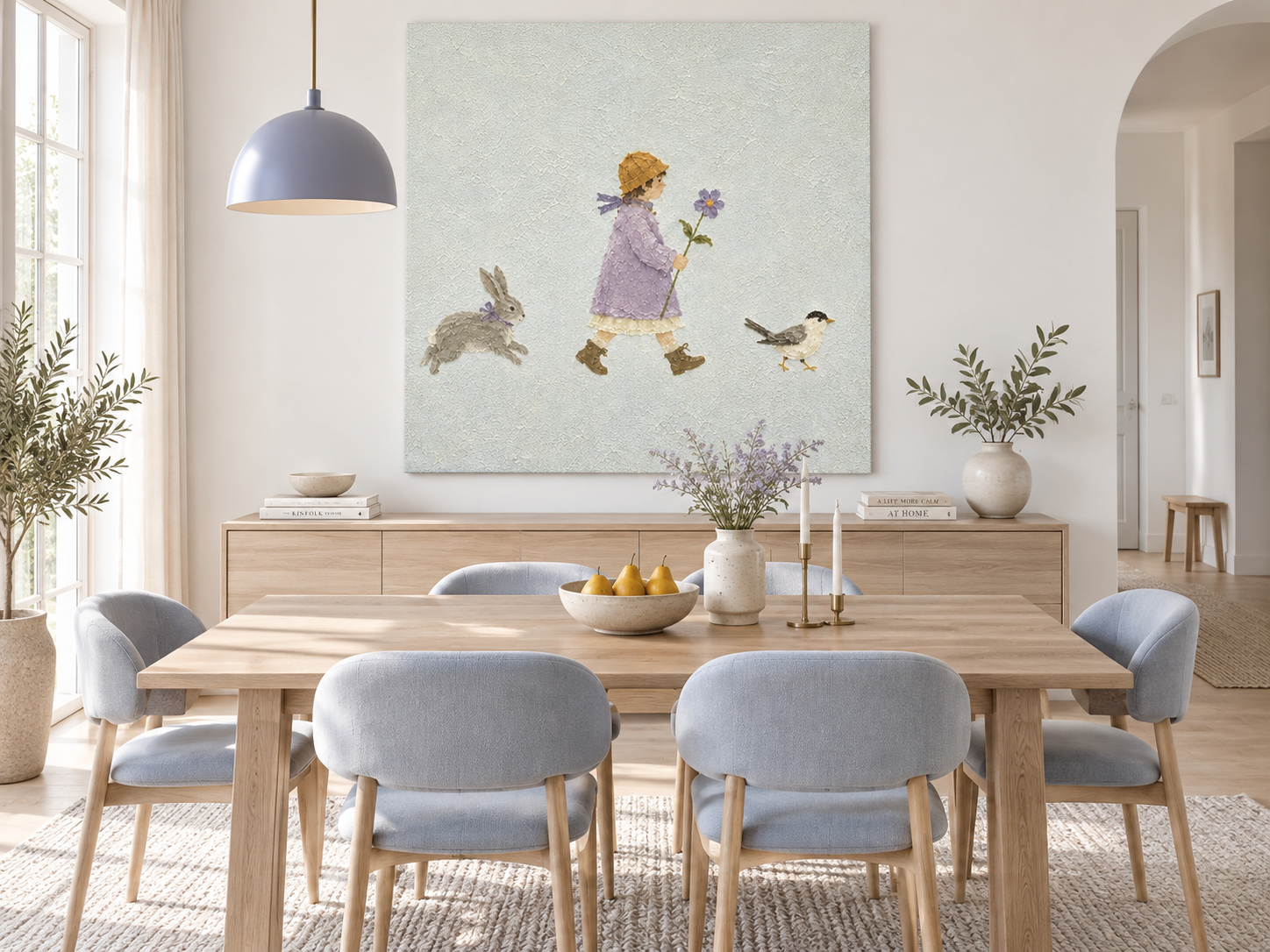 Modern Textured Abstract Painting With Fairytale Theme