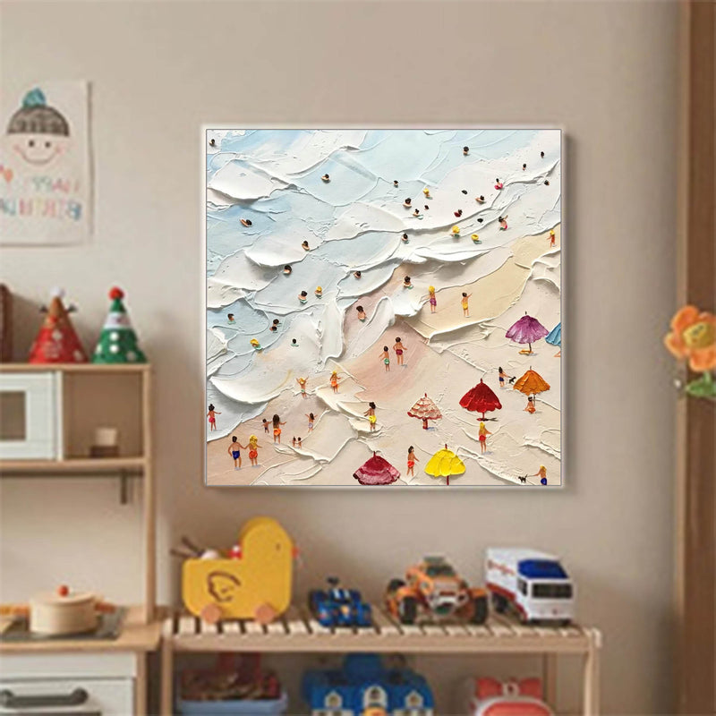 Sea And Beach Oil Painting Original Abstract Seascape Art Oil Painting On Canvas Bedroom Wall Decor