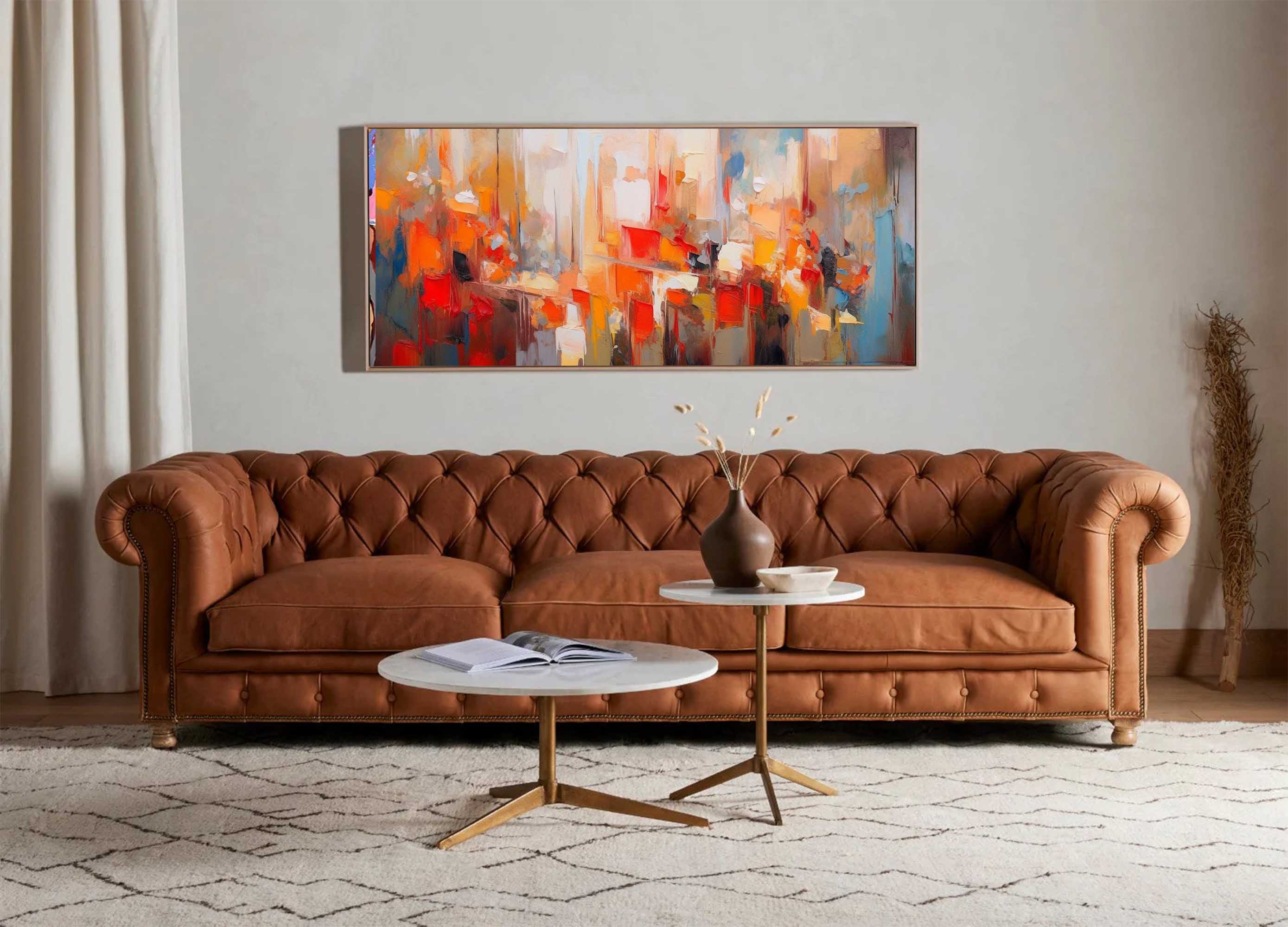 Textured Original Oil Painting On Canvas Bright Colorful Acrylic Painting Large Modern Abstract Urban Living Room Wall Art