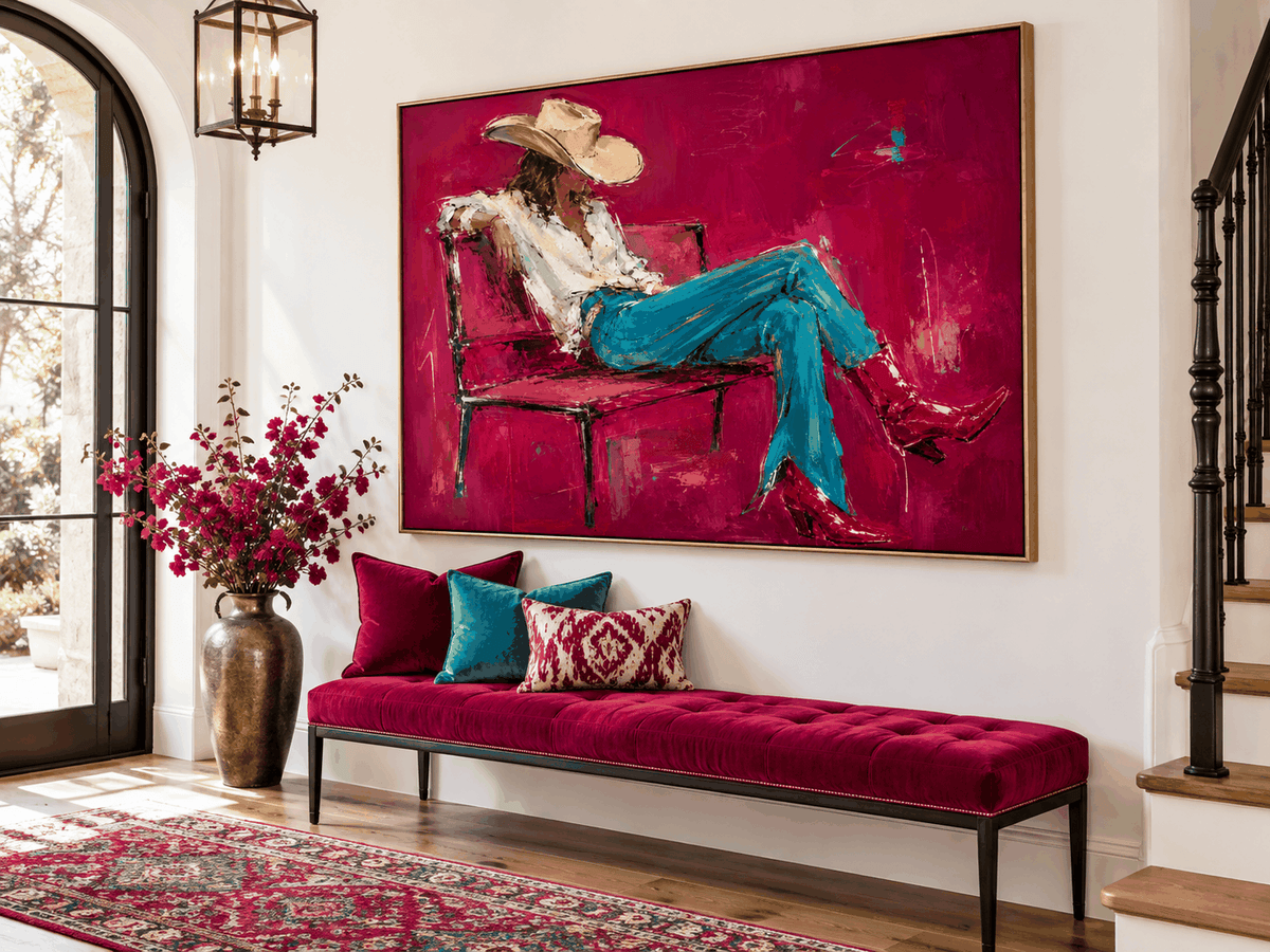 Abstract Expressionist Canvas Art With Textured Brushwork