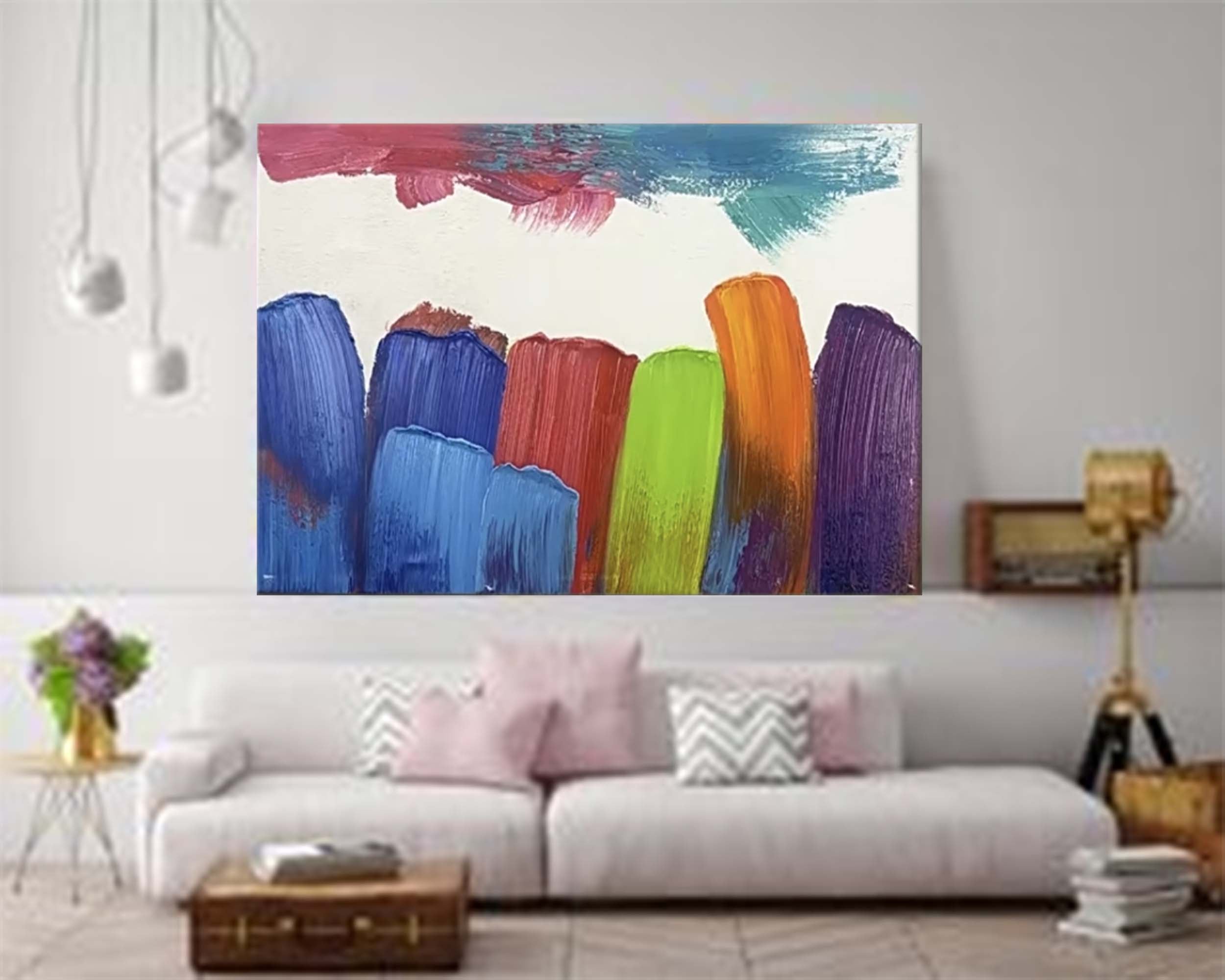 Extra Large Wall Art Original Abstract Colorful Painting On Canvas Modern Abstract Painting