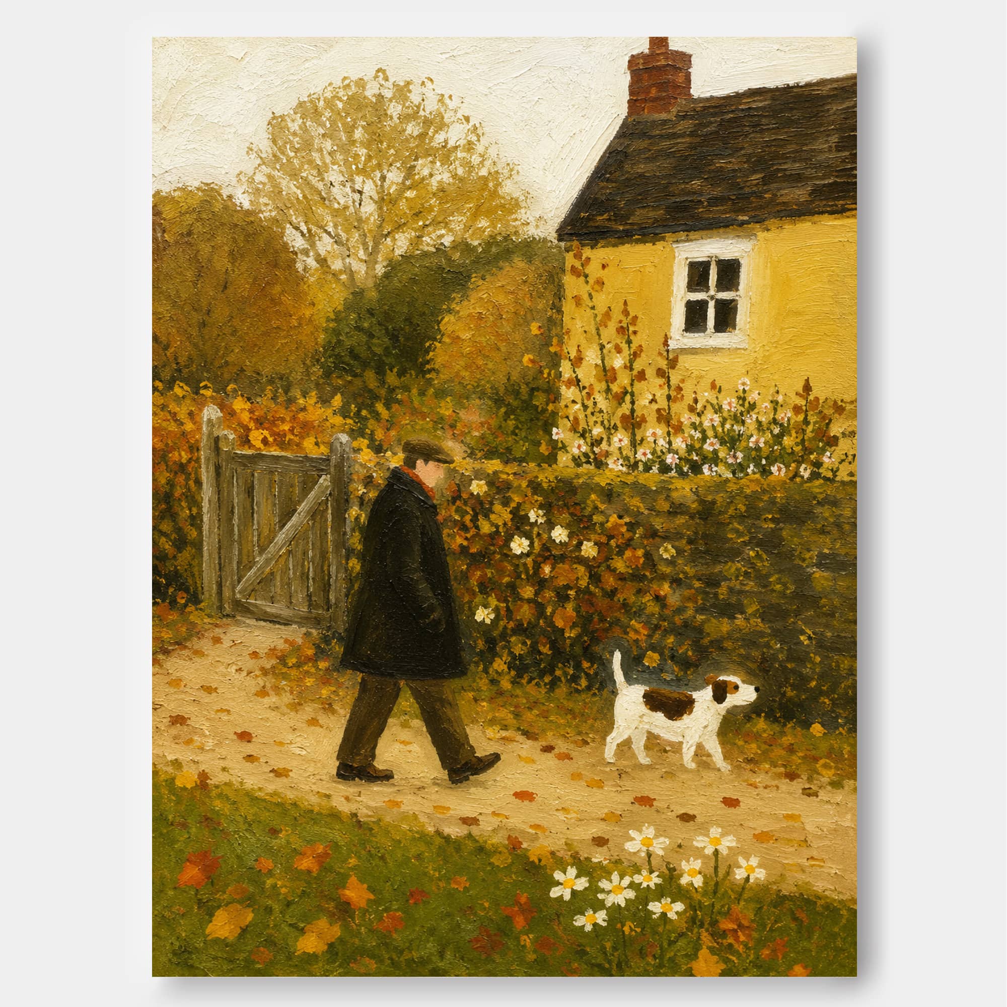 Cozy Autumn Landscape Wall Art For Rustic Living Room Decor