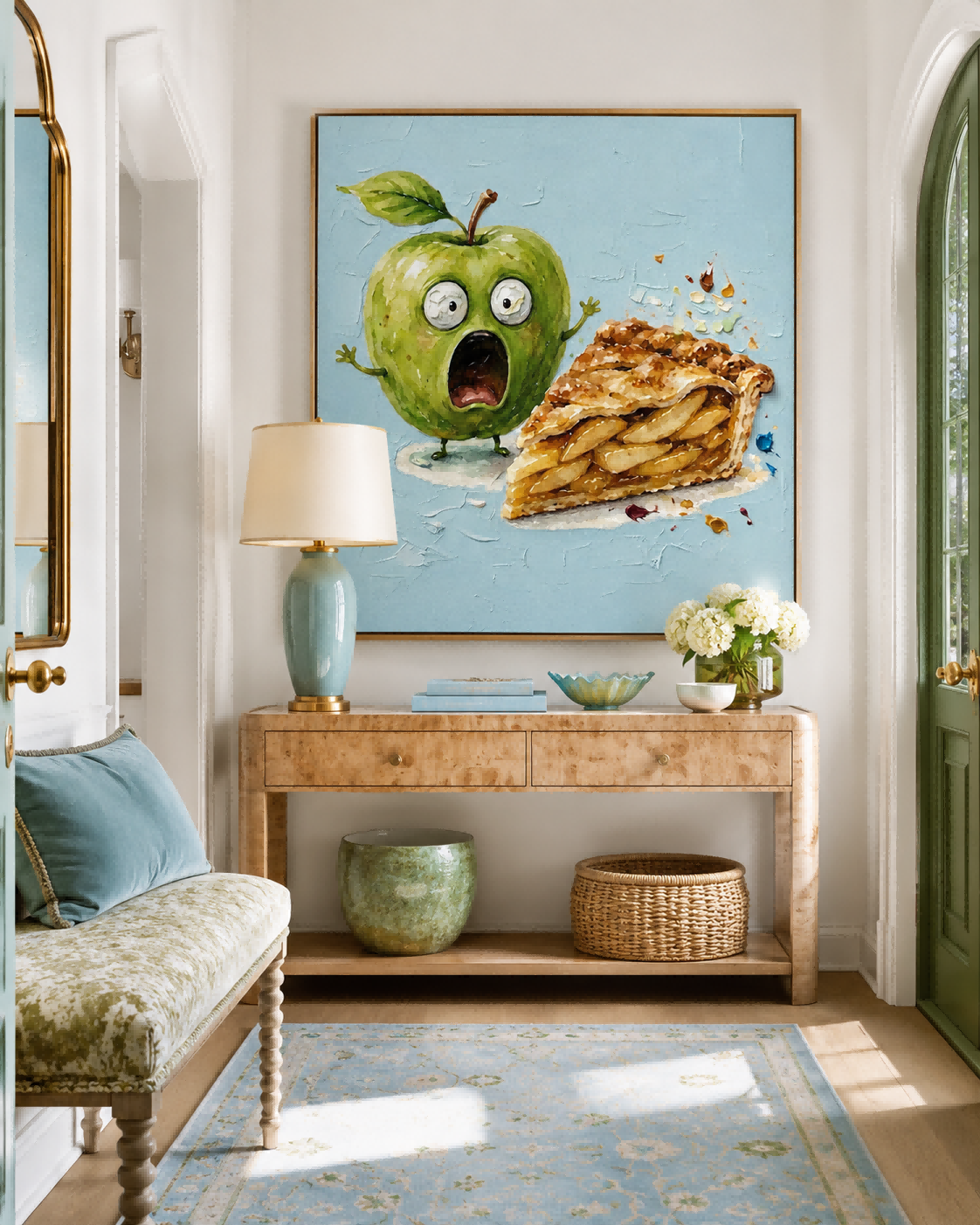 Cute Pop Art Style Food Painting With Textured Canvas For Living Room