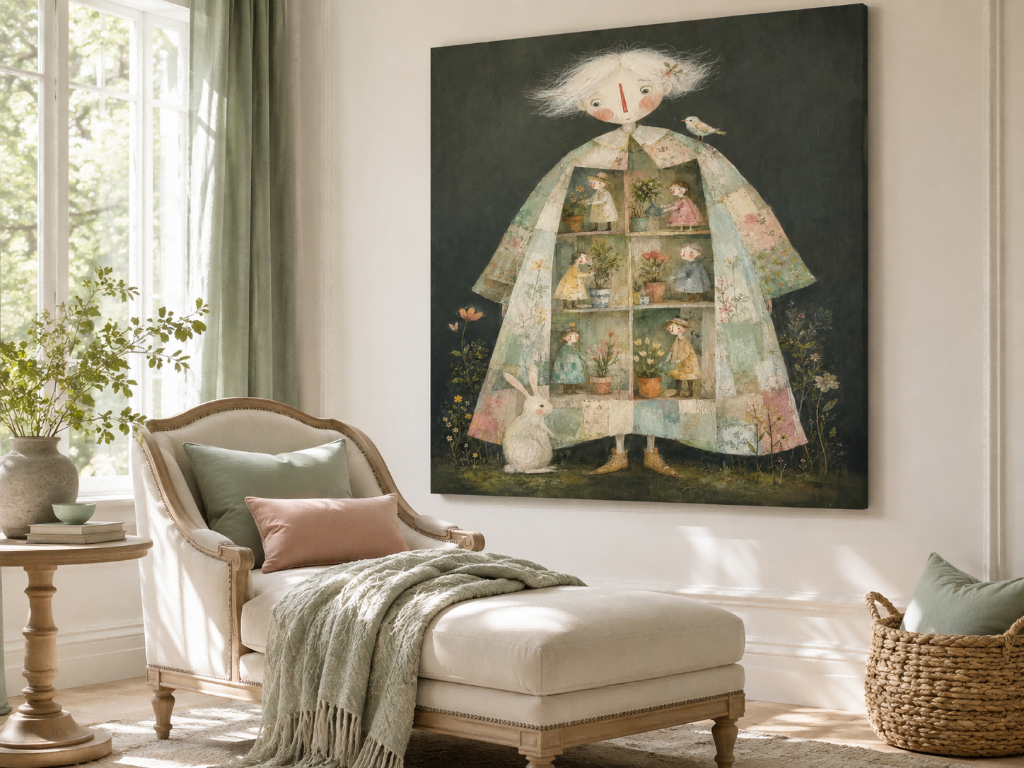 Modern Surrealist Painting With Romantic And Abstract Elements
