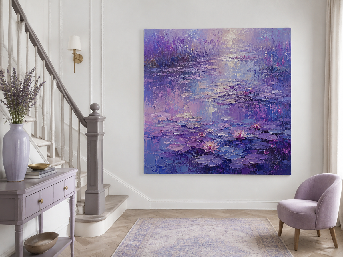 Modern Impressionist Floral Art With Dreamy Violet Tones