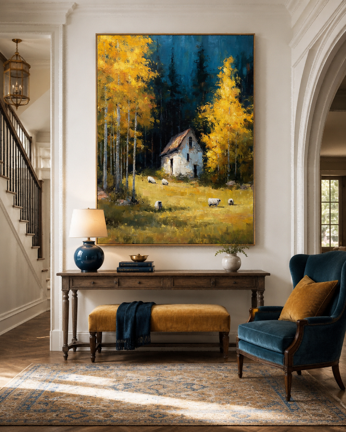Impressionist Farmhouse Art With Rich Texture And Warm Colors For Wall Decoration