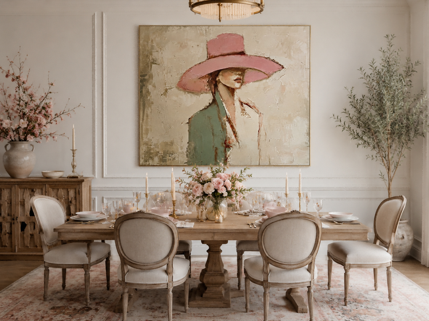 Original Hand Painted Woman Artwork With Textured Canvas Ideal For Luxury Home Interior Design