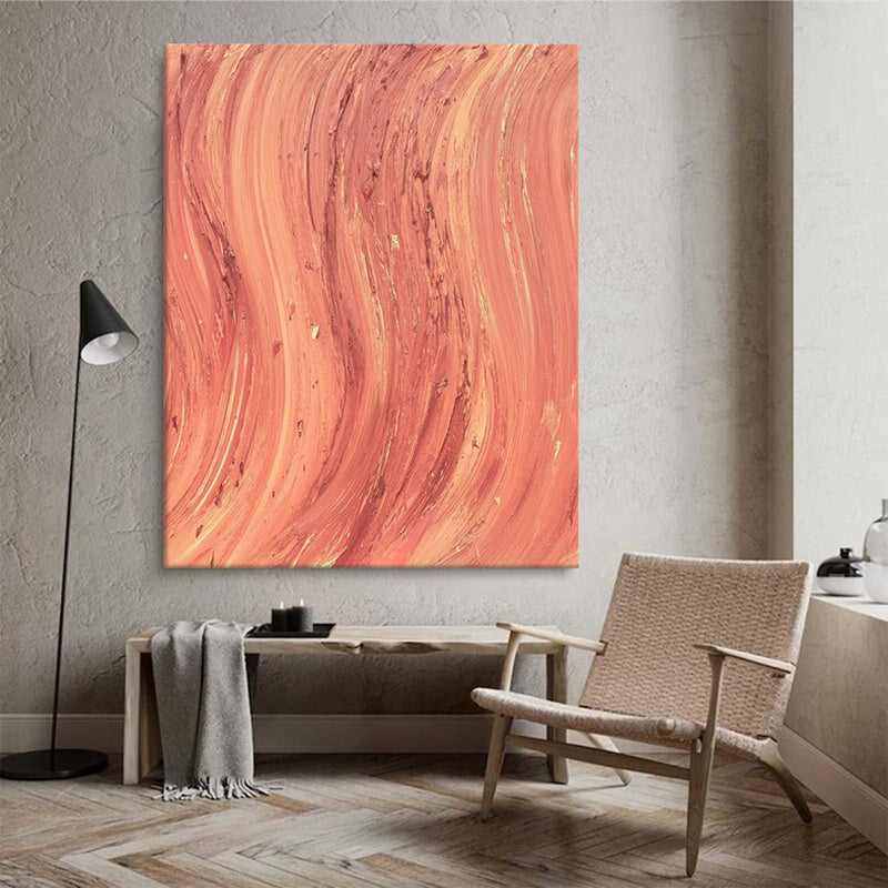 Orange Texture Minimalist Oil Painting On Canvas Large Abstract Acrylic Painting Original Wall Art Home Decor