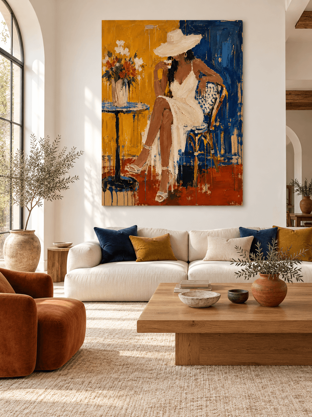 Modern Textured Art Minimalist Fashion Illustration Original Canvas For Chic Interiors