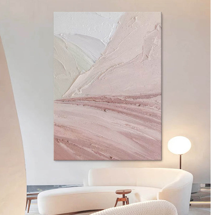 Pink Texture Abstract Art Painting Large Minimalist  Pink Wall Art 3D Texture Art Original Oil Painting
