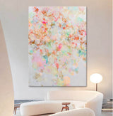 Abstract Pink Flower Oil Painting On Canvas Original Floral Painting Modern Textured Living Room Wall Art Decor