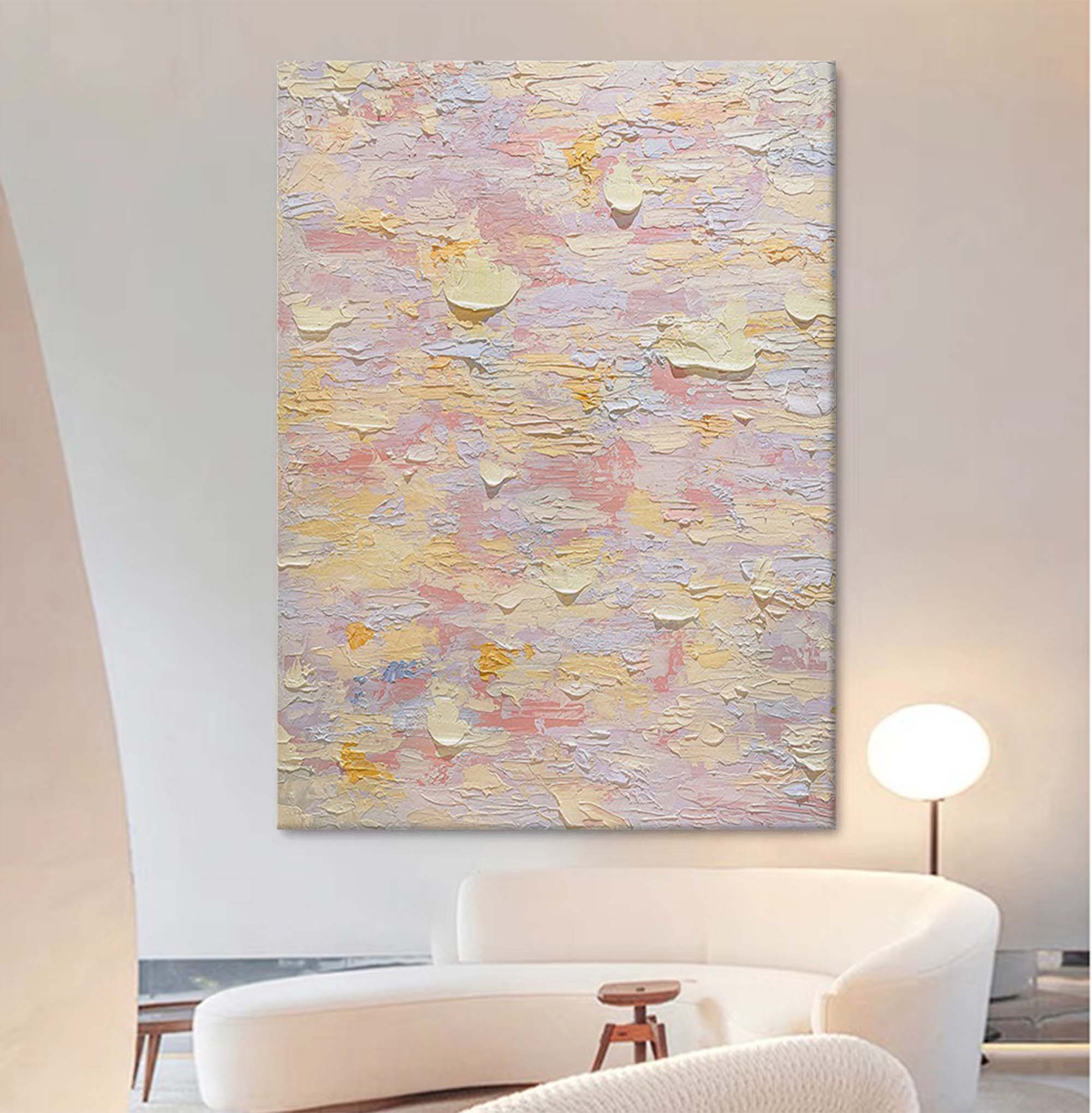 Textured Wall Art Pink Painting On Canvas Original Abstract Painting Large Modern Colorful Wall Art