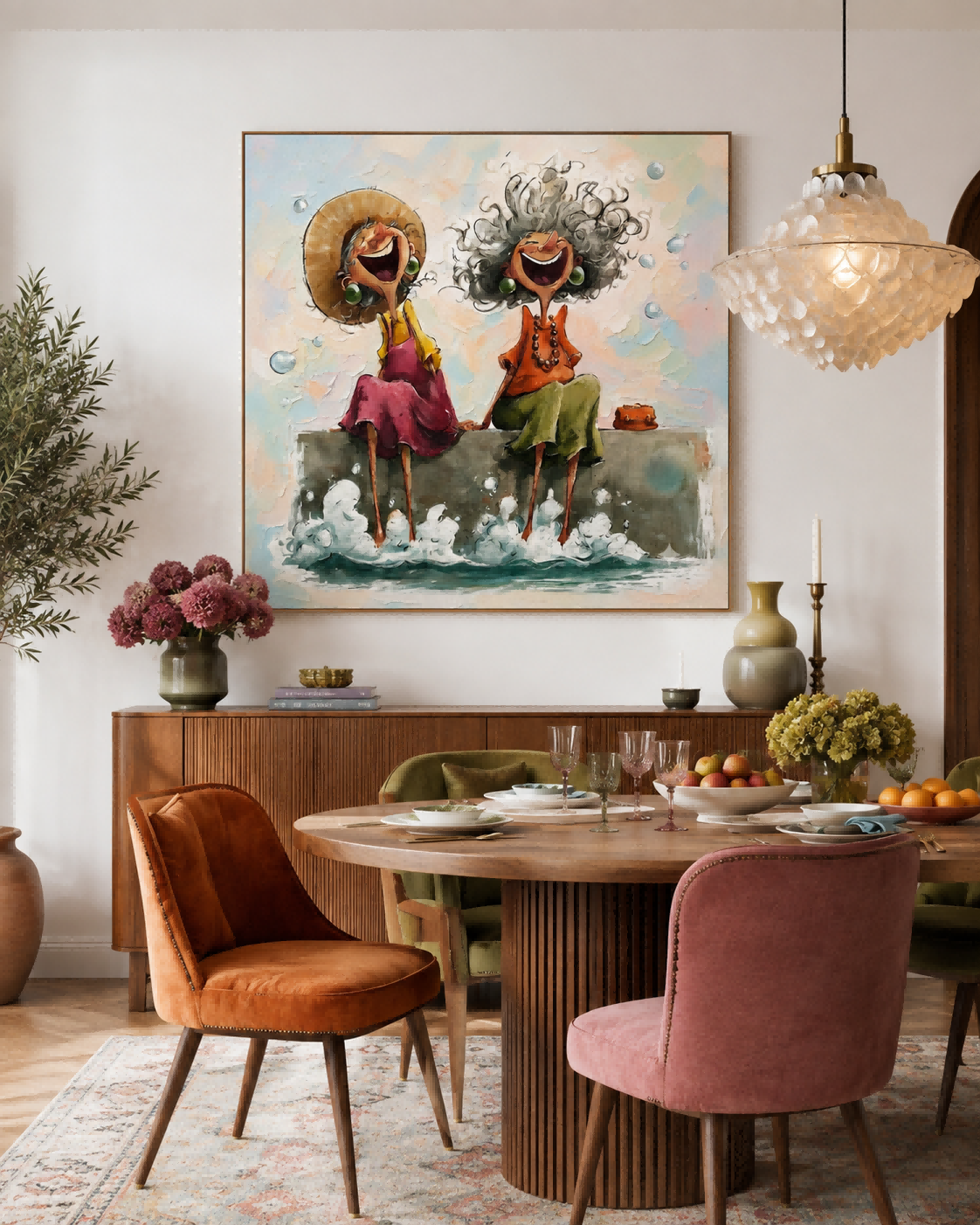 Textured Expressive Figure Art With Vibrant Colors For Modern Walls