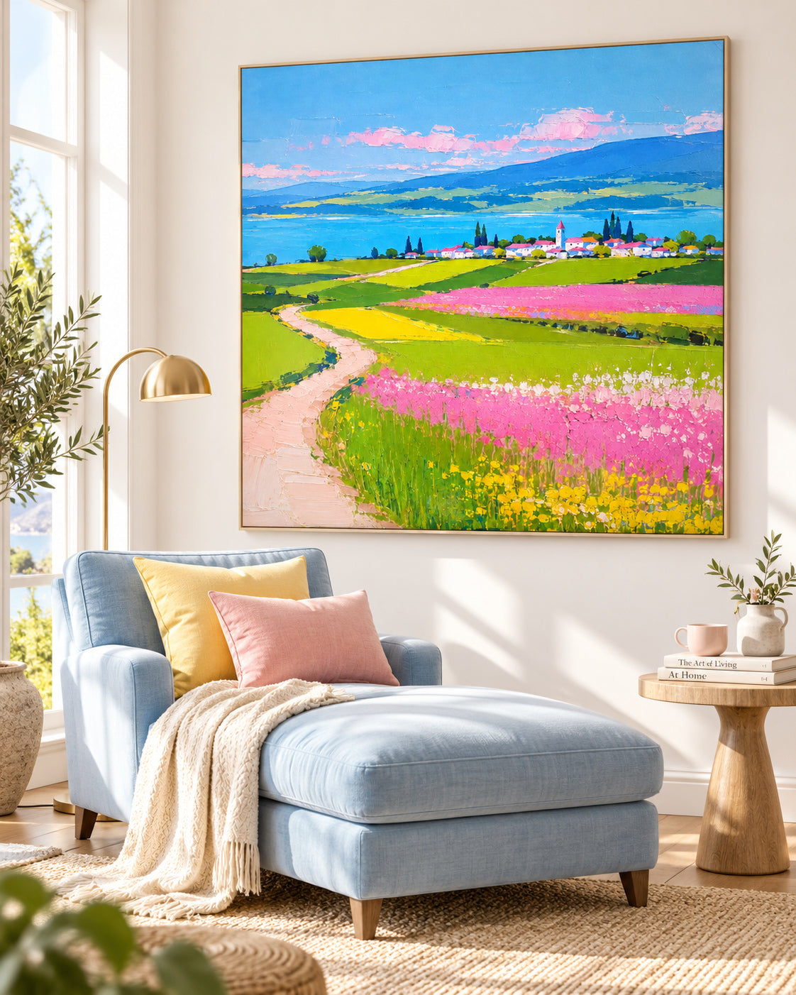 Modern Impressionist Textured Landscape Painting With High Saturation Colors