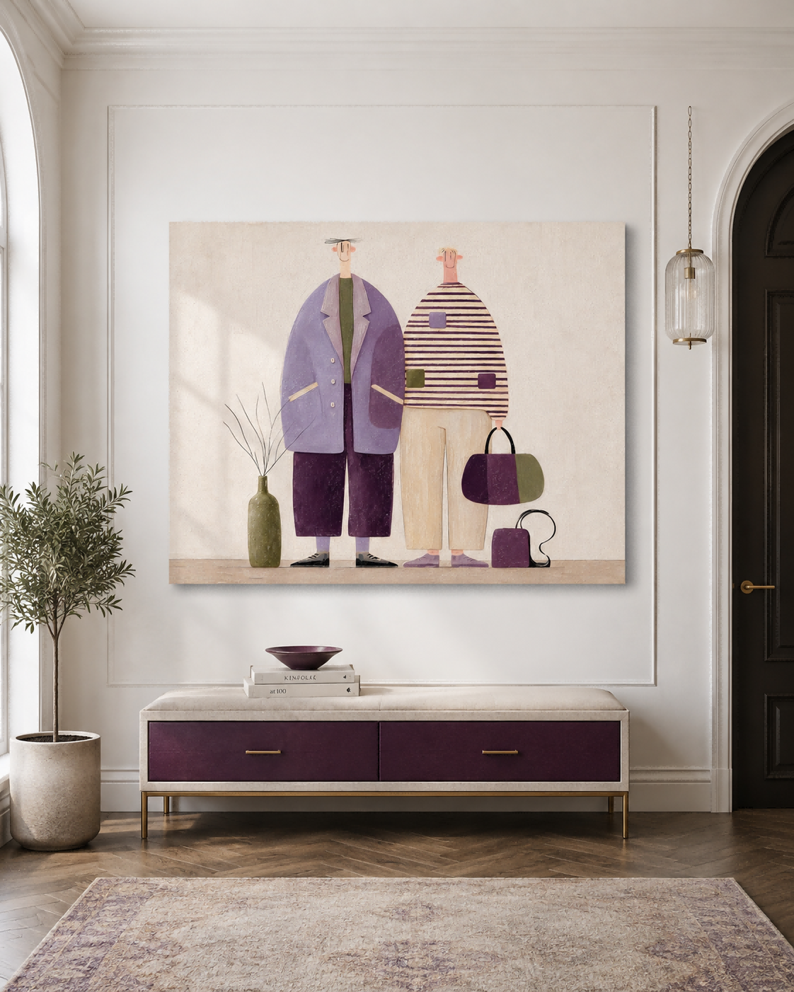 Healing Fairy Tale Style Canvas Painting Retro Fashion Art