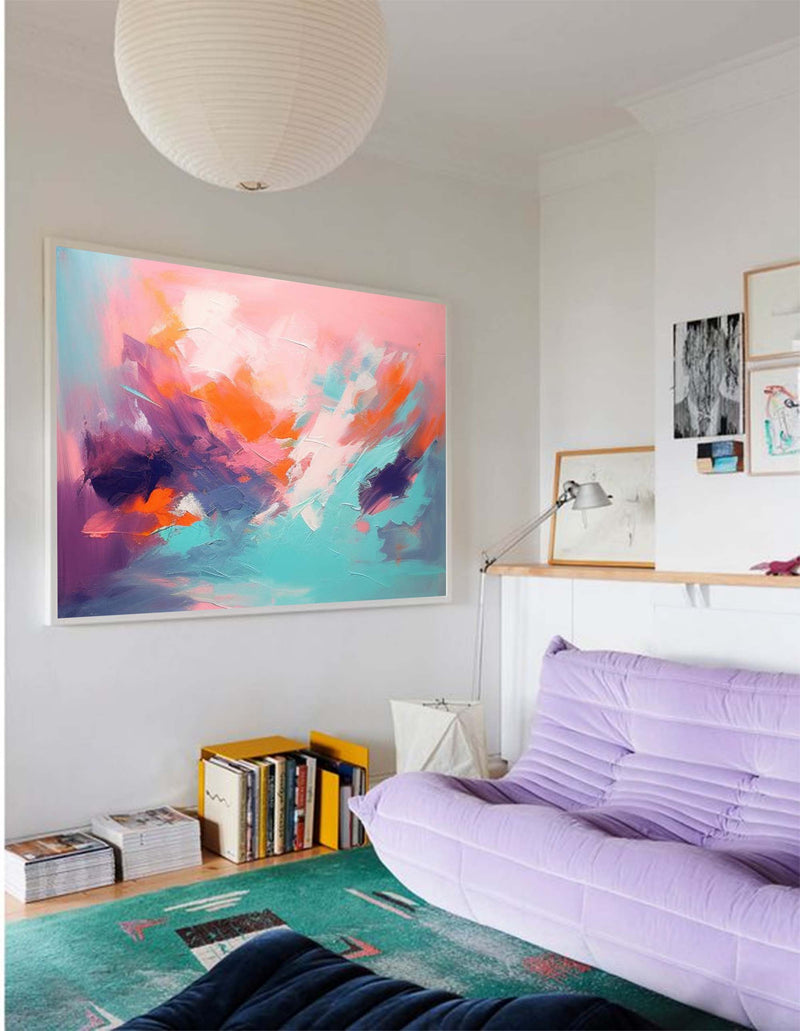 Modern Abstract Painting Bright Colorful Large Abstract Oil Painting Original Wall Art Home Decoration