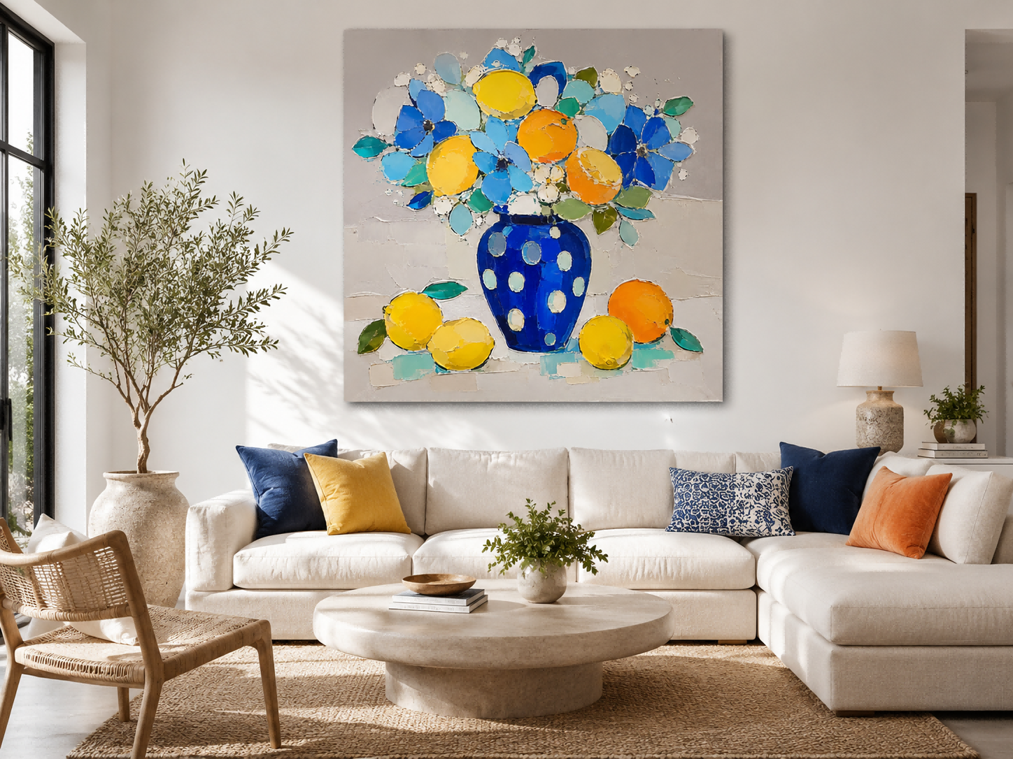 Abstract Impasto Floral Painting With Bold Textured Brushstrokes