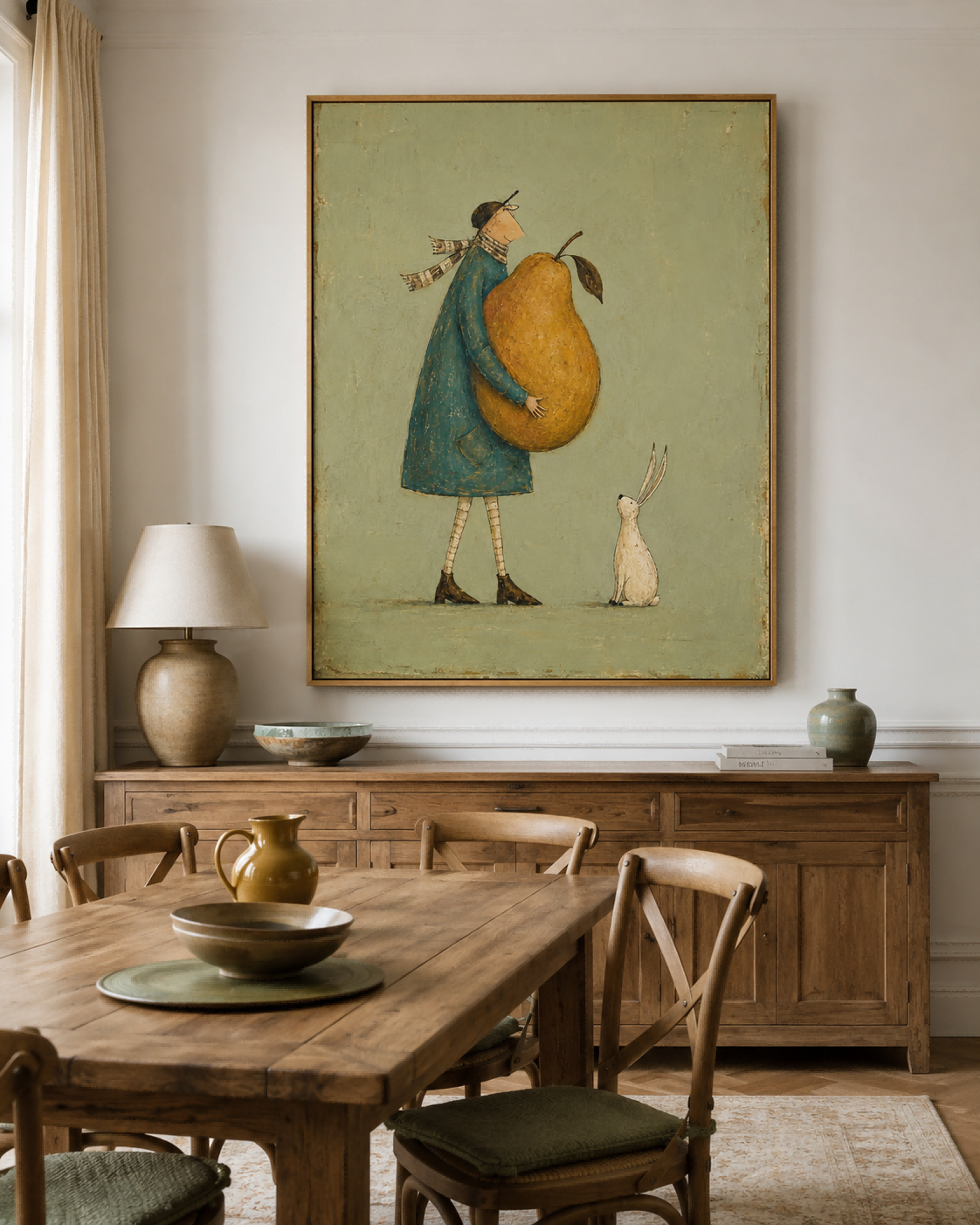 Healing Fairy Tale Art In Vintage Style With Textured Canvas Finish