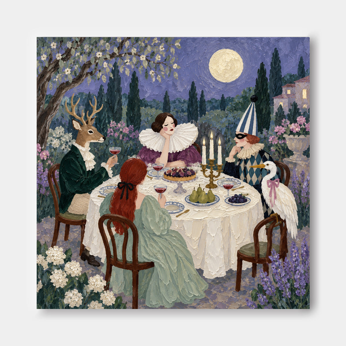 Textured Surrealism Oil Painting Modern Vintage Style Wall Decor