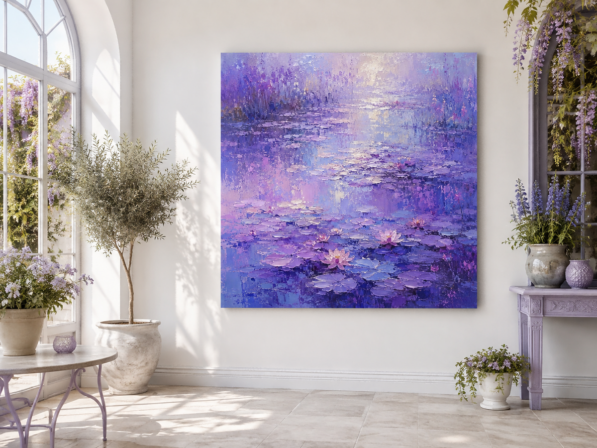 Modern Impressionist Floral Art With Dreamy Violet Tones