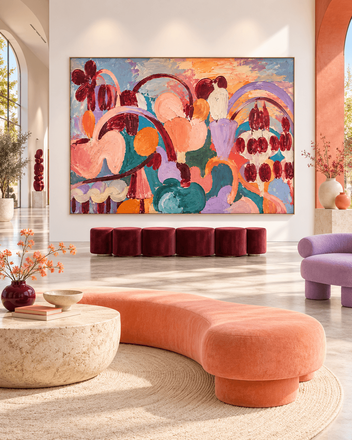 Modern Abstract Expressionist Art With Expressive Brushstrokes And Rich Texture