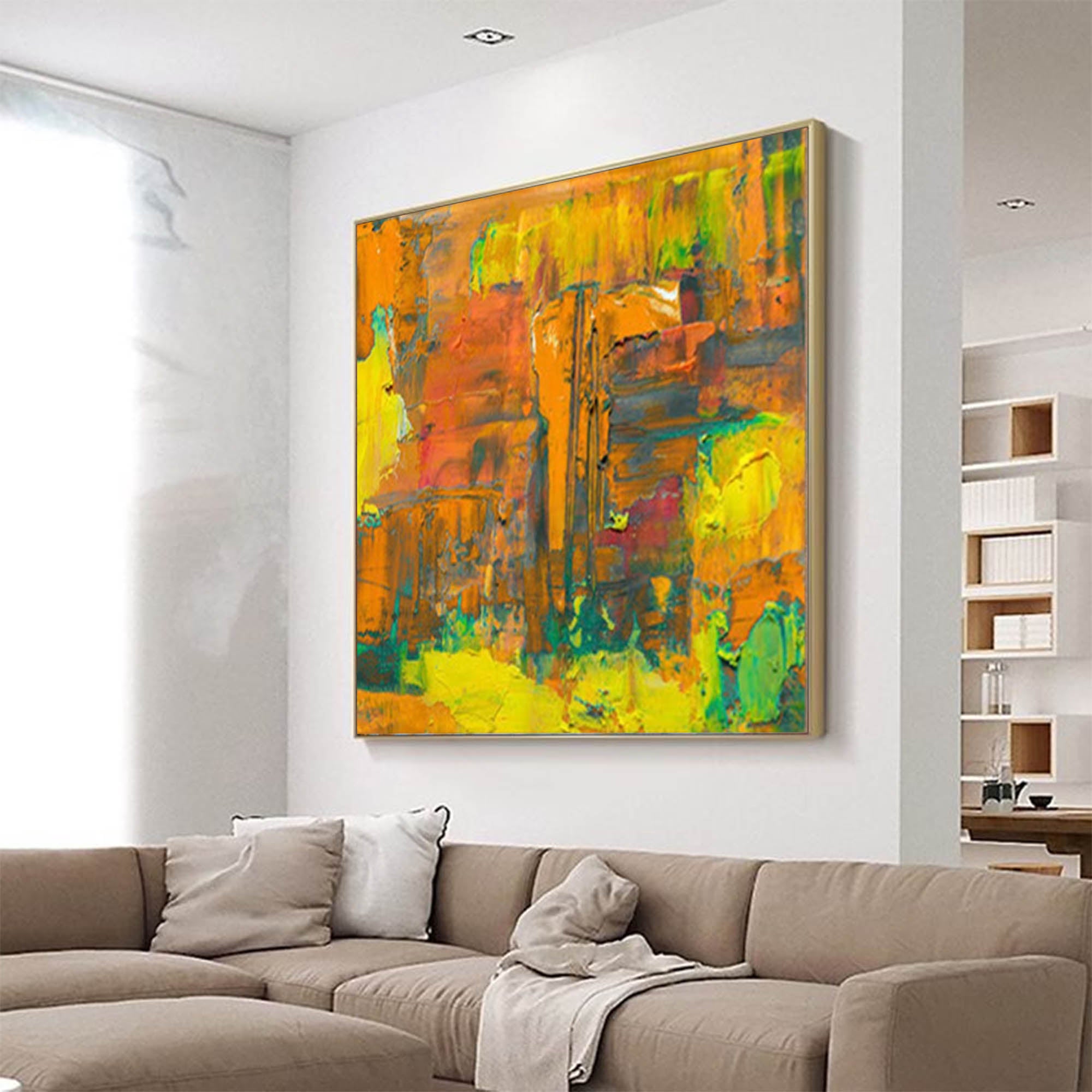 Texture Original Abstract Oil Painting On Canvas Yellow Abstract Acrylic Painting Wall Art Modern Abstract Art Home Decor