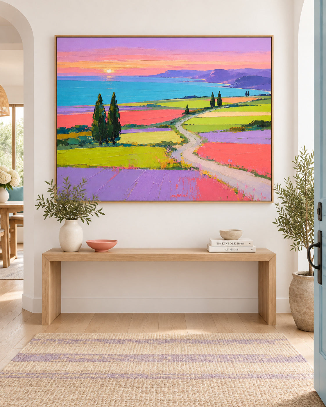 Romantic Impressionist Style Painting With Bold Colors And Textured Finish