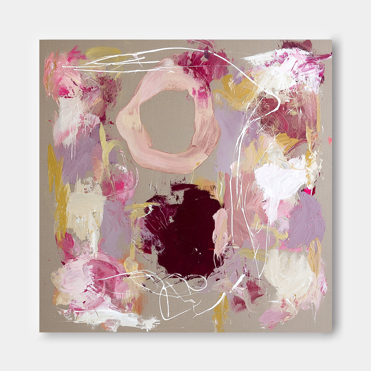 Minimalist Textured Art Scandinavian Style Pink Abstract Canvas