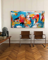 Large colorful Acrylic Painting Original Oil Painting On Canvas Modern Abstract Living Room Wall Art